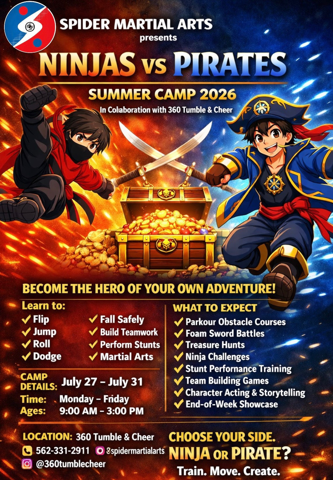 Ninjas vs Pirates Summer Camp 2026 - Week Pass